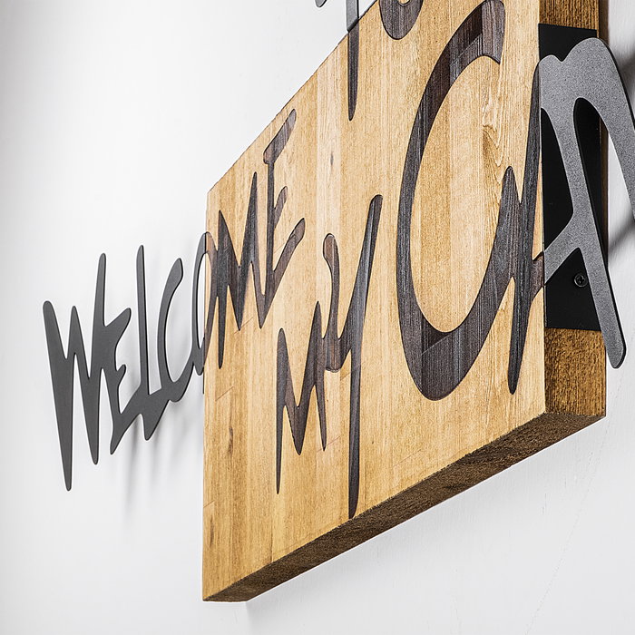 Wallity Welcome To My Cave - Escultura de pared en nogal y negro